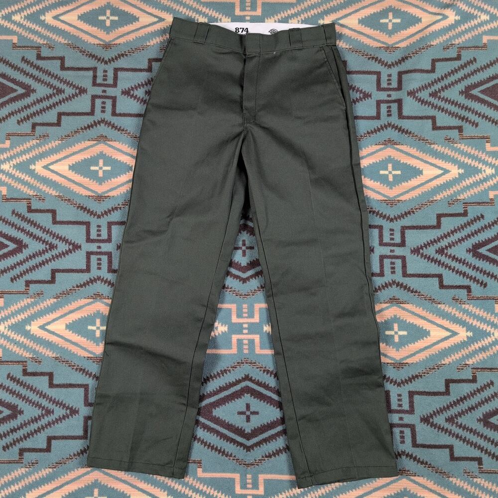 Dickies 874 Work Pants Mens 32x32 Green Original Fit Straight Leg Chicano Style